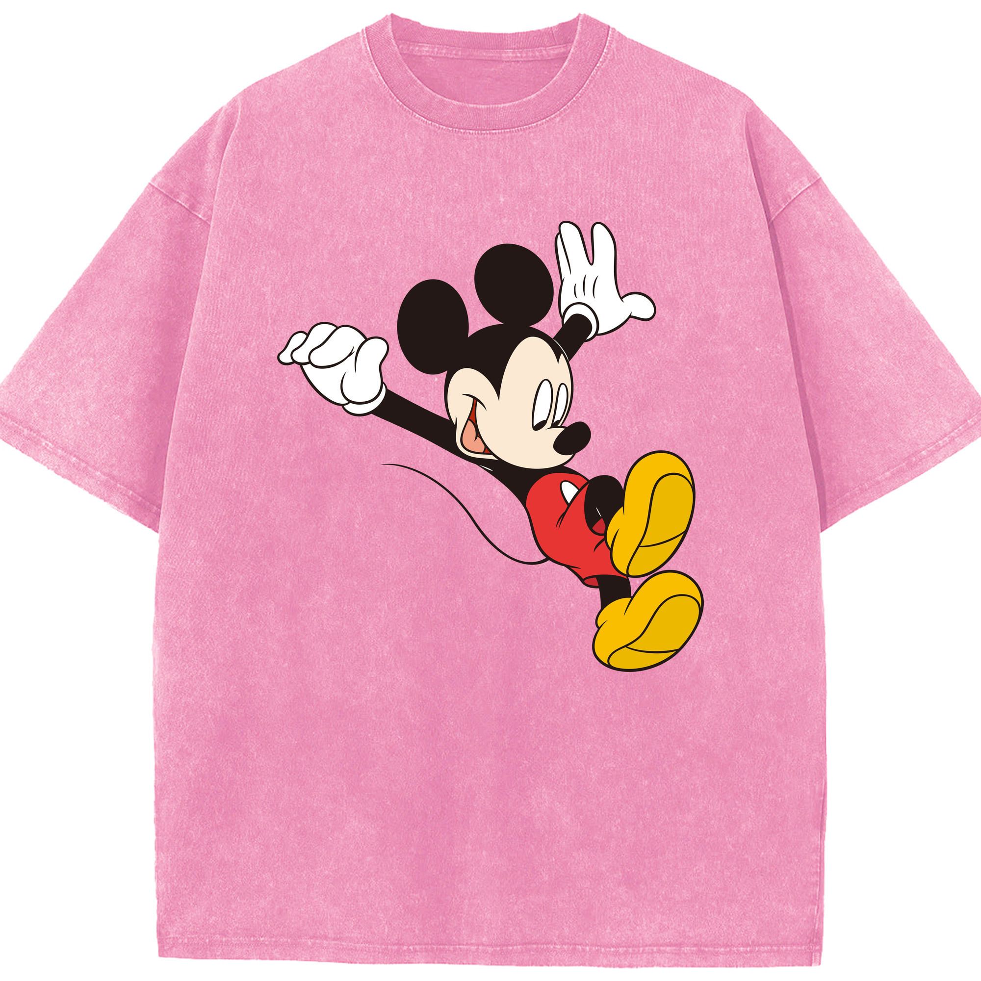 （画像用） ミッキーマウス Mickey Mouse 綿100% ヴィンテージ風 半袖Tシャツ（フロントプリント）